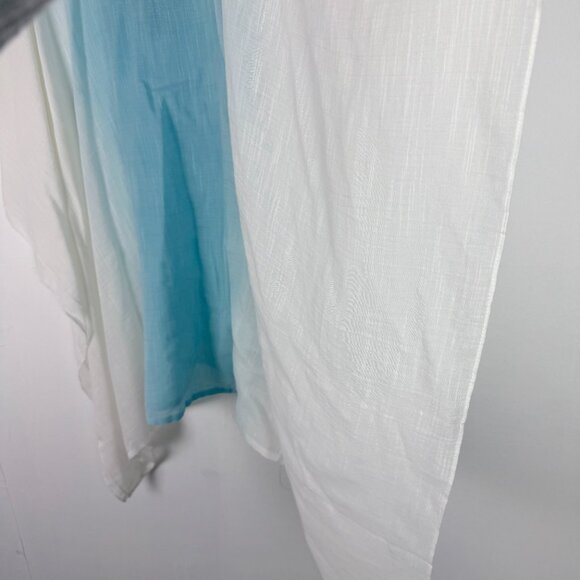 NWT J. Jill Ombre Poncho With Neckline Trim In Light Blue White Plus Size XL-3X - Picture 14 of 14
